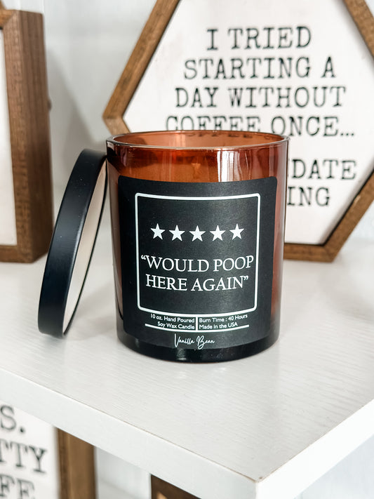 5-Star Funny Bathroom Candle - Vanilla Bean