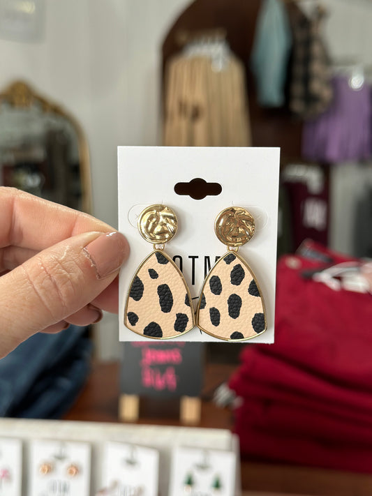 Leopard Dangle Earrings