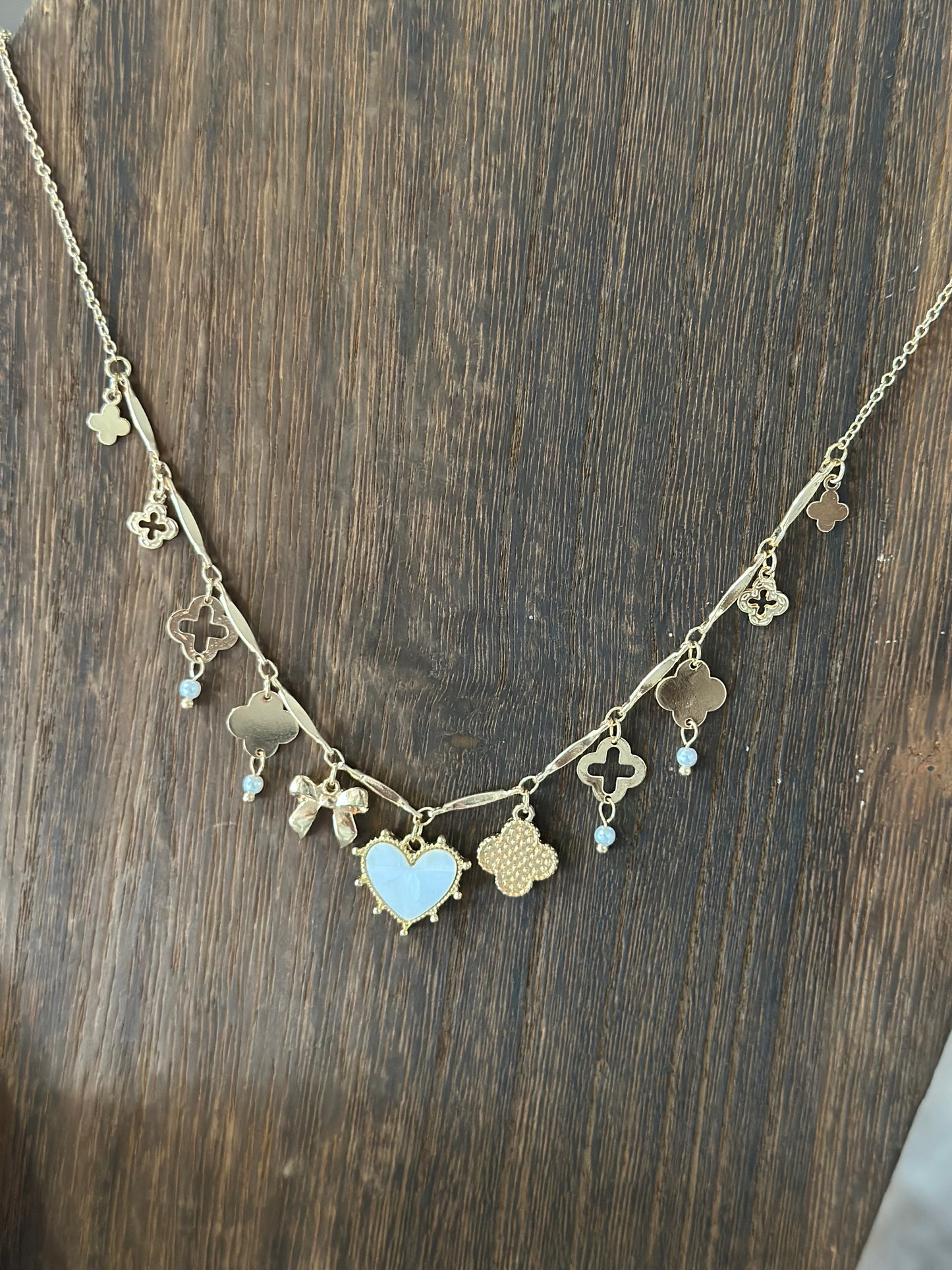 White Heart Charm Necklace