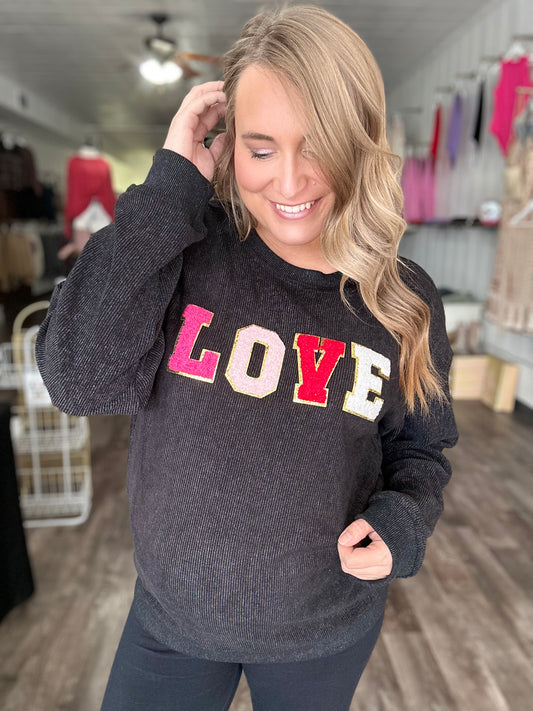 LOVE Patch Corded Pullover