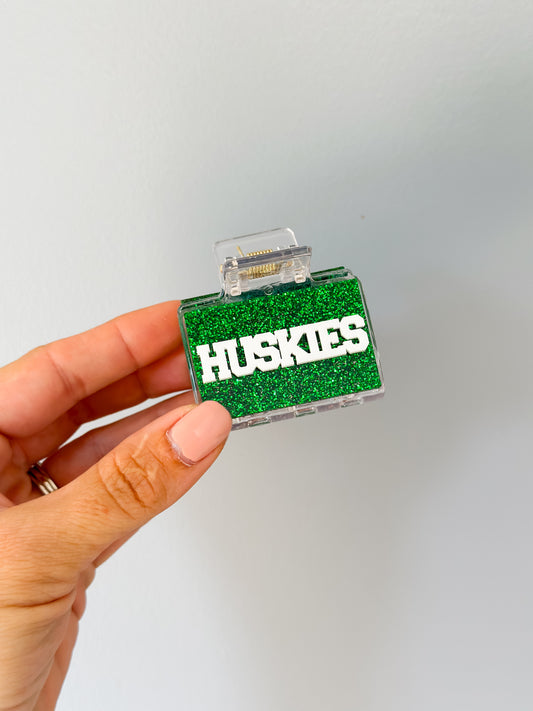 Huskies Claw Clip - Block Font