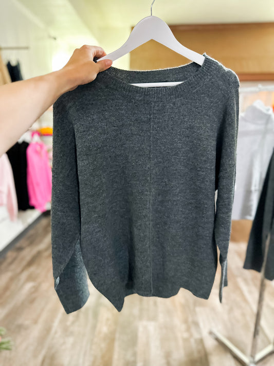 Keep It Casual Soft Knit Sweater - Charcoal