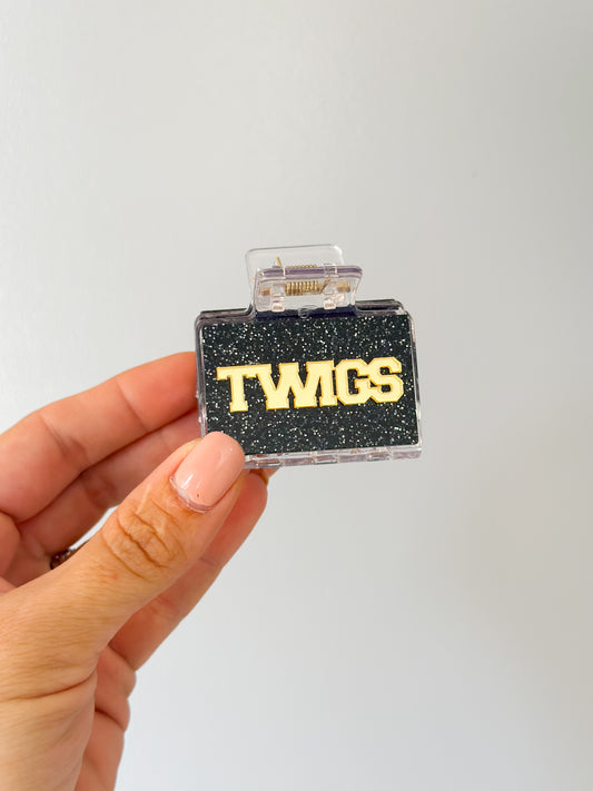 Twigs Claw Clip - Block Font