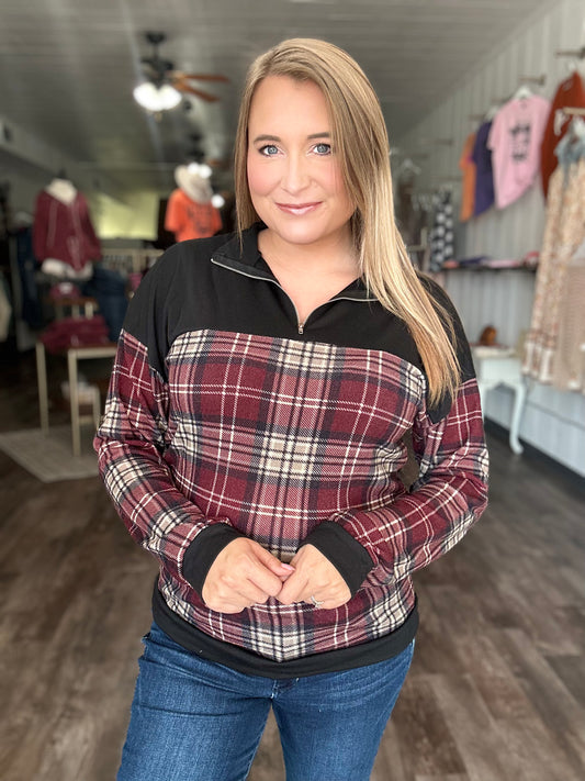 Holiday Plaid Pullover