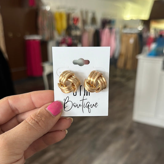 Tie the Knot Earrings - Gold