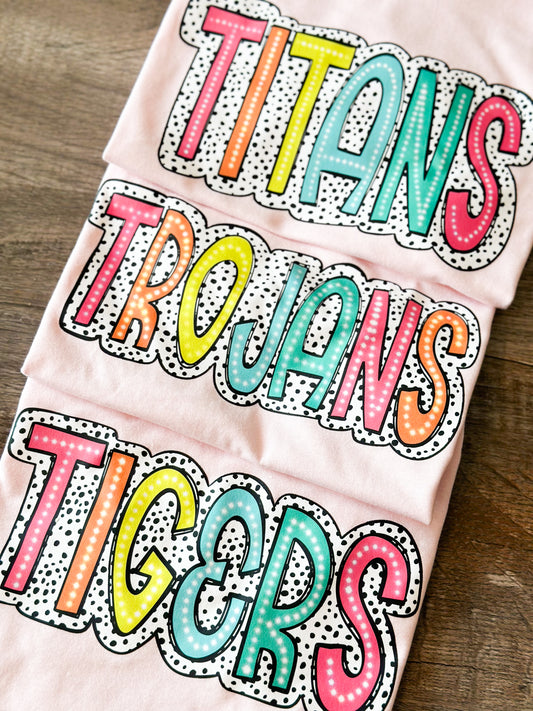 Dalmatian Print School Tee - Trojans