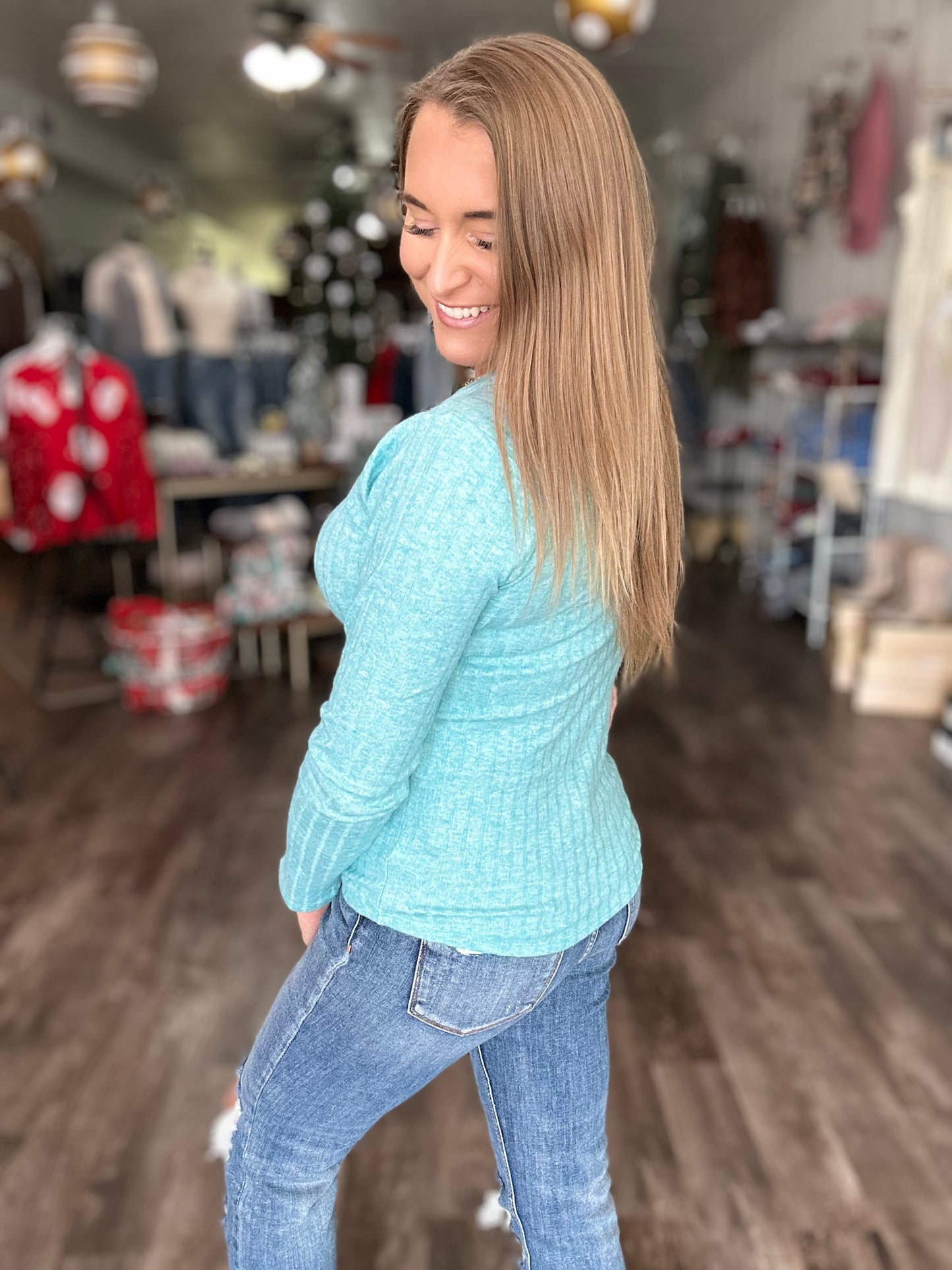 Call It Luck Soft Ribbed Top - Teal