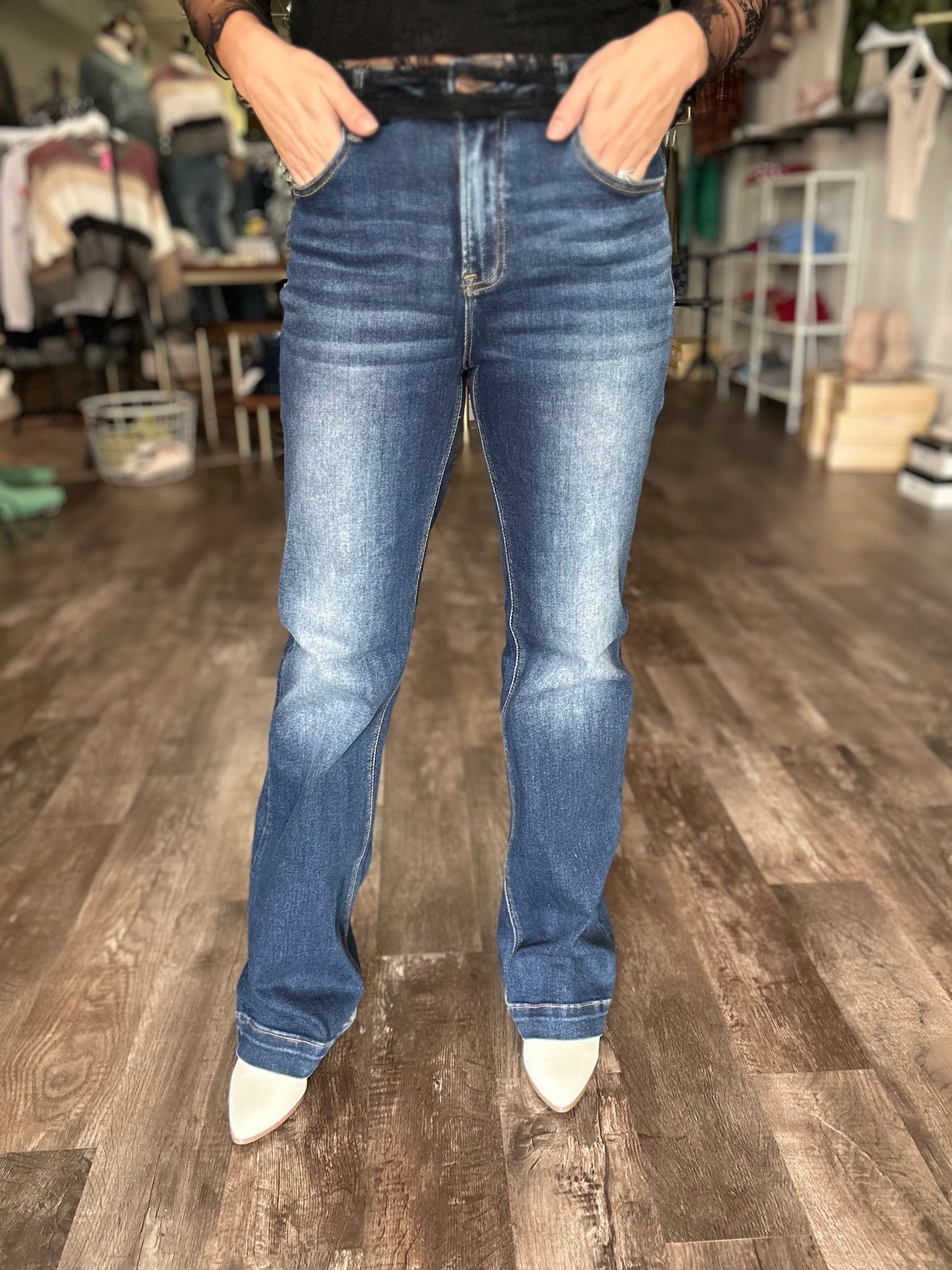 Marcy High Rise Straight Jeans