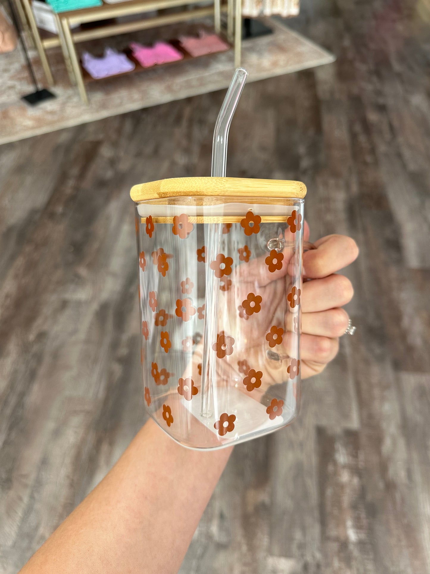 Glass Daisy Coffee Mug