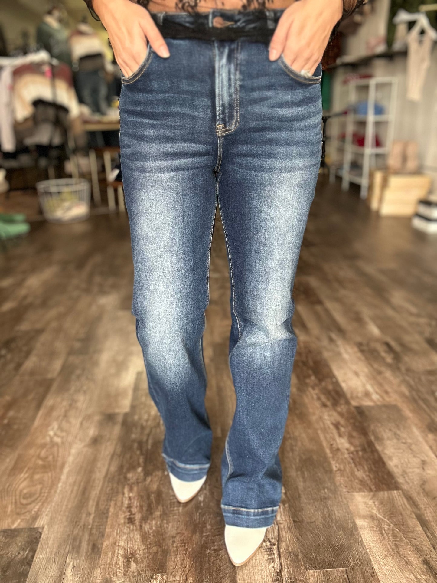 Marcy High Rise Straight Jeans