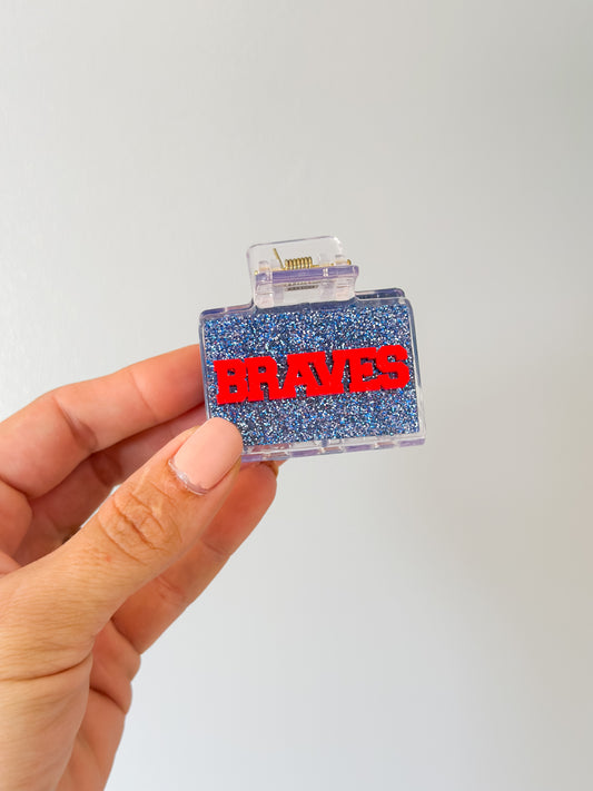 Braves Claw Clip - Block Font