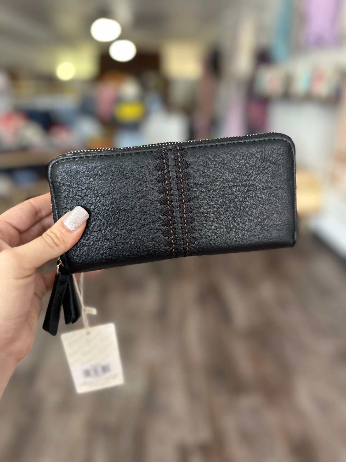 Sherrie Double Zipper Wallet - Black