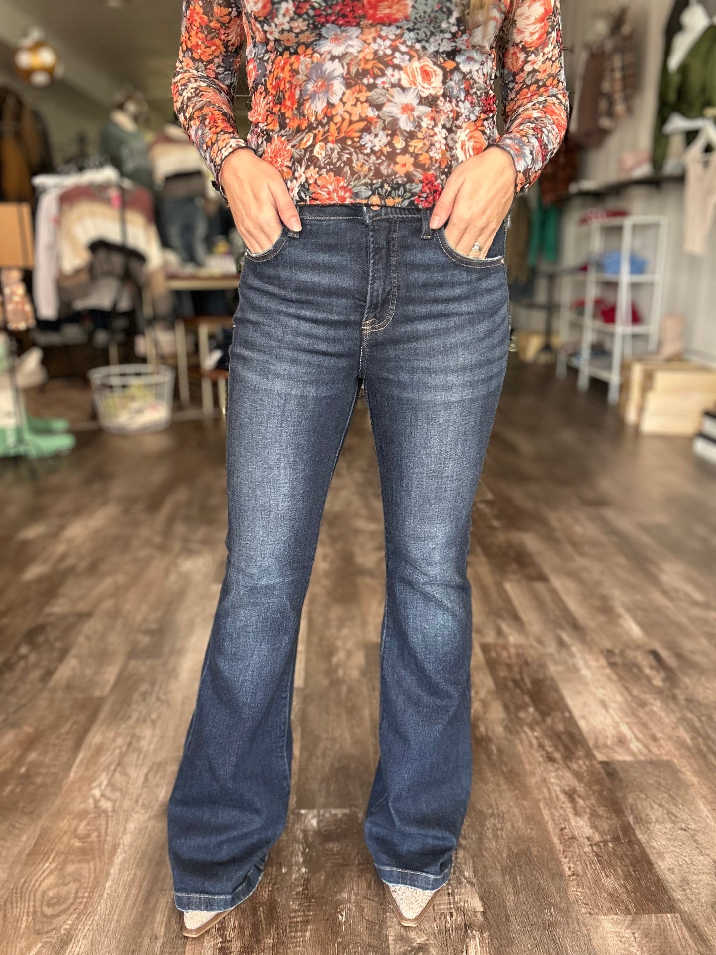 Carmen Tummy Control High Rise Flare Denim