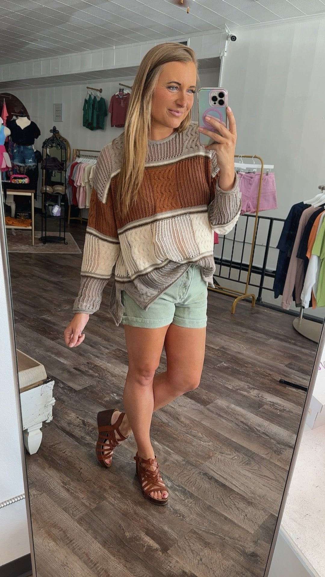 Casual Stroll Crochet Knit Sweater