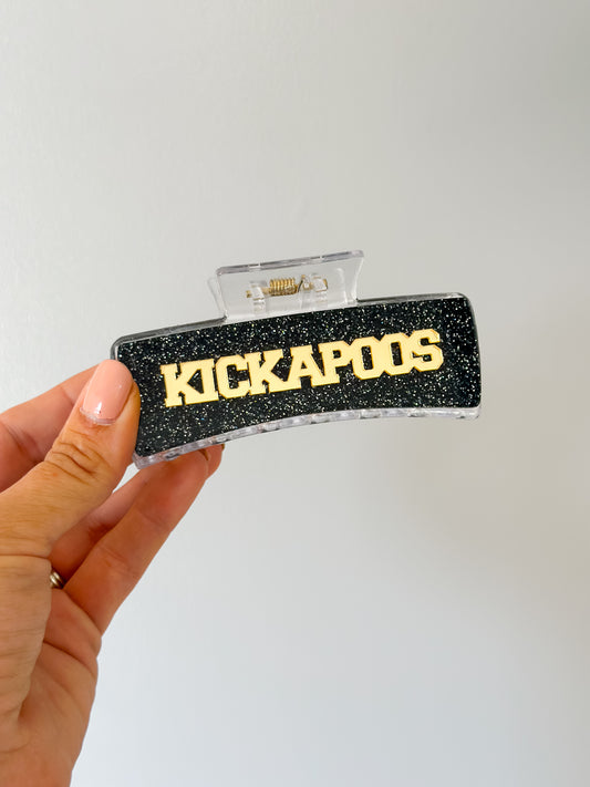 Large Kickapoos Claw Clip - Block Font