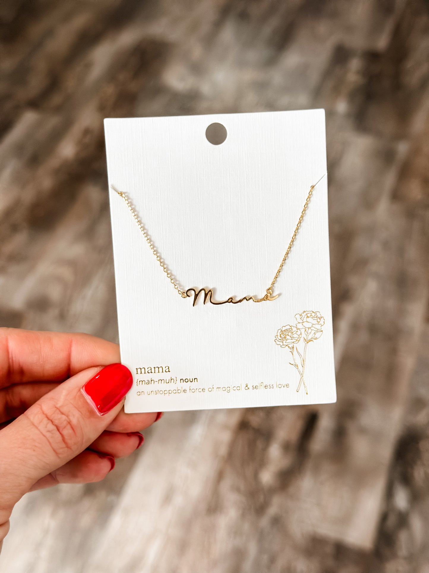 Dainty Script Mama Necklace