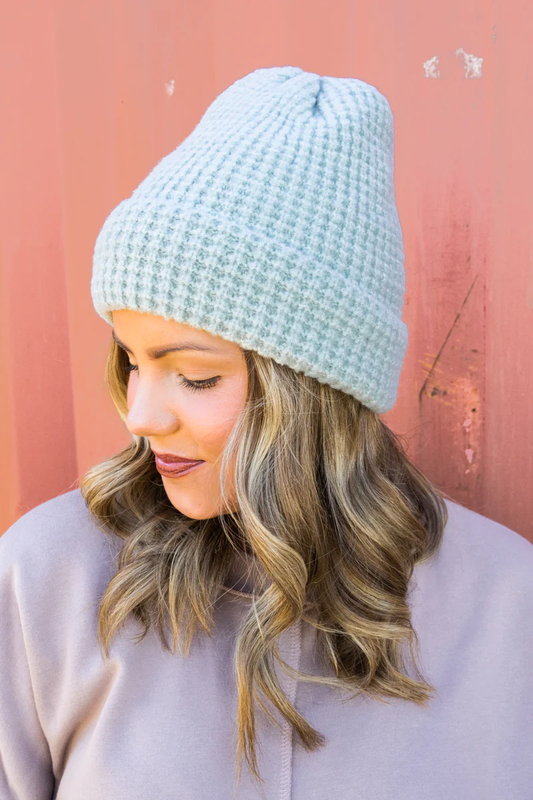 In A Flurry Faux Fur Lined Beanie - MINT